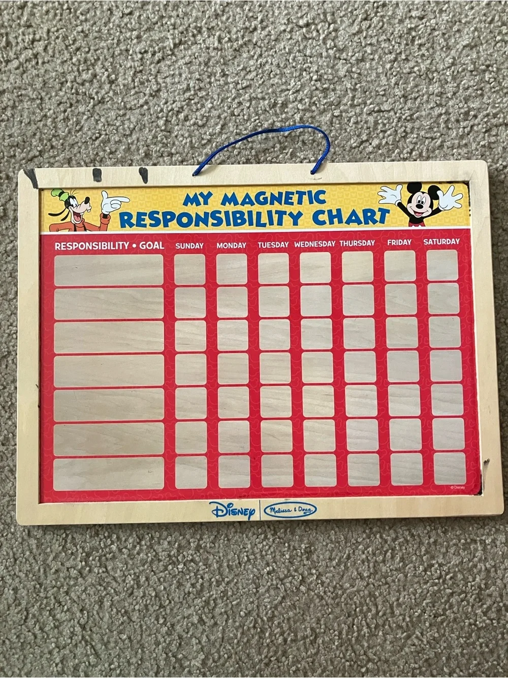 Melissa & Doug Mickey Mouse Magnetic Responsibility Chart - White & Brown